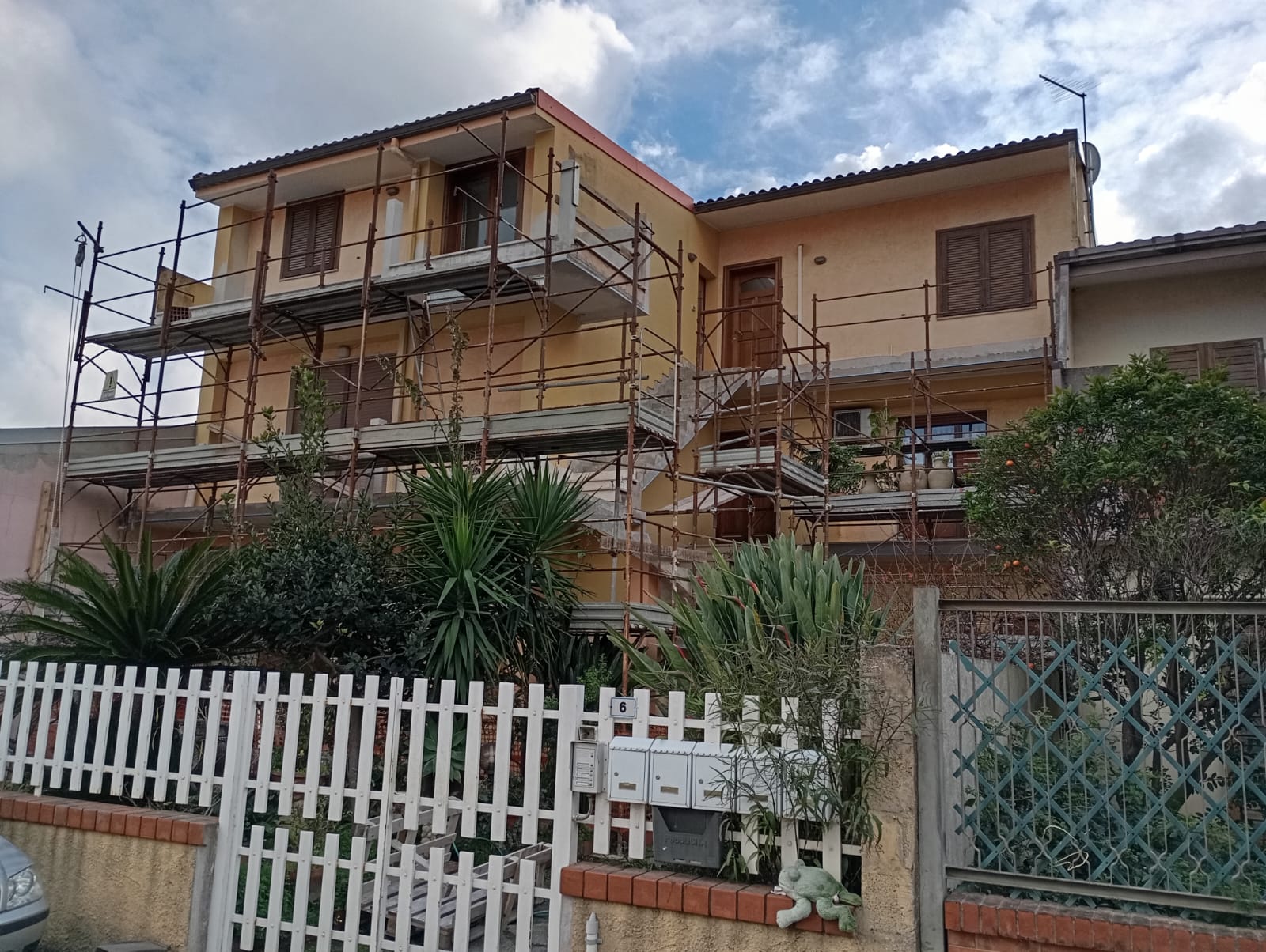 Struttura armatura muro di contenimento vista dall'alto
